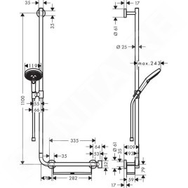 Hansgrohe Raindance Select S - Set de douche 120/Unica'Comfort 90 110 L, chrome 26324000