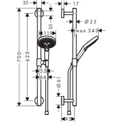 Hansgrohe Raindance Select S - Set de douche 120/Unica'Comfort 65, chrome 26320000