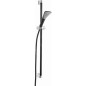Kludi Fizz - Ensemble pommeau de douche, flexible de douche, barre 900 mm, noir mat 6764087-00