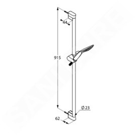 Kludi Fizz - Ensemble pommeau de douche, flexible de douche, barre 900 mm, noir mat 6764087-00