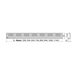 Alcadrain Grilles - Grille pour caniveau à douche linéaire 950 mm, inox poli DREAM-950L