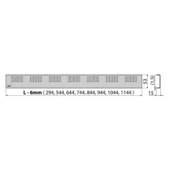 Alcadrain Grilles - Grille pour caniveau à douche linéaire 950 mm, inox mat DREAM-950M