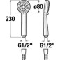 Jika Rio - Pommeau de douche 100, 1 jet, chrome H3611R20041511
