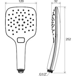 Ravak Douches - Tête de douche Air 959.00, chrome X07P350