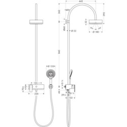 Axor Citterio - Set de douche Showerpipe, chrome 39620000