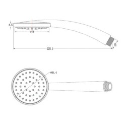 Sapho Douches - Pommeau de douche,1 jet, chrome 2755