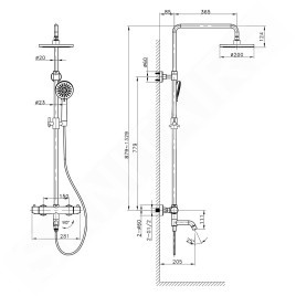 Sapho Kimura - Mitigeur thermostatique de baignoire avec accessoires, chrome KU500