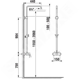 Jika Lyra - Colonne de douche télescopique, chrome H3352770040001
