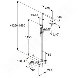 Kludi Logo - Set de douche Dual Shower System 200, avec mitigeur, chrome 6808305-00