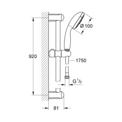Grohe Tempesta New - Colonne de douche, 3 jets, chrome 27796001