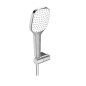 Hansa Activejet - Set de douche avec flexible, support et douchette, 1 jet, blanc/chrome 84380213