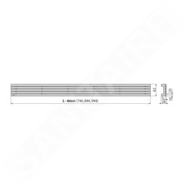 Alcadrain Grilles - Grille pour caniveau à douche linéaire 950 mm, inox mat STREAM-950M