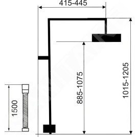 Novaservis Sets de douche - Colonne de douche, douche de tête et douche à main avec support et flexible, hauteur 1205 mm,