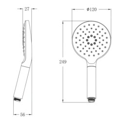 Sapho Douches - Pommeau de douche, 3 jets, chrome 1204-32