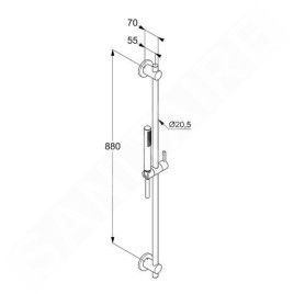 Kludi Nova Fonte - Colonne de douche avec pommeau de douche, support, barre de 900 mm et flexible, chrome 2084005-15