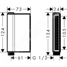 Axor One - Pommeau de douche, 2 jets, chrome 45720000