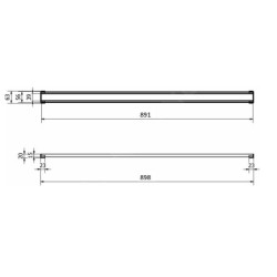 I-Drain Plano - Grille en acier inoxydable pour bac à douche série PRO, longueur 900 mm, mat IPRO0900A