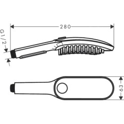 Hansgrohe DogShower - Pommeau de douche 150, 3 jets, buses de massage, bleu clair 26640540