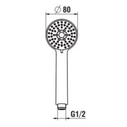 Laufen Accessoires de douche - Pommeau de douche Stella, 3 jets, noir mat H3619850813311