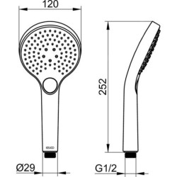 Keuco IXMO - Pommeau de douche 120, 3 jets, chrome 59580010300
