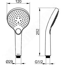 Keuco IXMO - Pommeau de douche 120, 3 jets, noir mat 59580370300