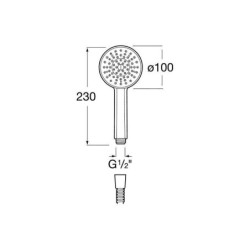 Roca Stella - Pommeau de douche, 1 jet, chrome A5B9B03C00
