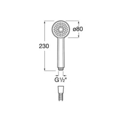 Roca Stella - Pommeau de douche, 1 jet, chrome A5B9103C00