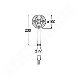 Roca Stella - Pommeau de douche, 3 jets, chrome A5B1B03C00