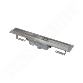 Alcadrain Douchegoten - Caniveau de douche Professional 750 mm, avec rebord pour grille pleine, évacuation verticale, inox