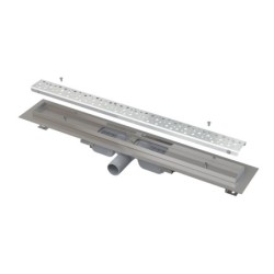 Alcadrain Douchegoten - Bac à douche Antivandal Low 550 mm, avec grille, acier inoxydable brillant APZ111-550L