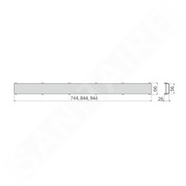 Alcadrain Grilles - Grille double face DOUBLE 950 mm, acier inoxydable DOUBLE-950M