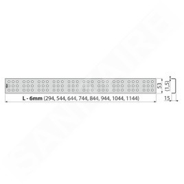 Alcadrain Grilles - Grille pour caniveau à douche linéaire 850 mm, inox mat CUBE-850M