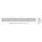 Alcadrain Grilles - Caillebotis pour auge linéaire 650 mm, en acier inoxydable mat GAP-650M