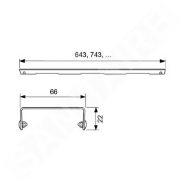Tece TECEdrainline - Grille Quadratum pour caniveau de douche 800 mm, inox brossé 600851