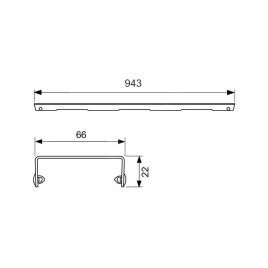 Tece TECEdrainline - Grille Quadratum pour caniveau de douche 1000 mm, inox poli 601050