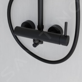 Steinberg 100 - Set de douche avec robinetterie, diamètre 200mm, noir mat 100 2760 S