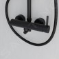 Steinberg 100 - Set de douche avec robinetterie, diamètre 200mm, noir mat 100 2760 S