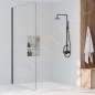 Steinberg 100 - Set de douche avec robinetterie, diamètre 200mm, noir mat 100 2760 S