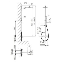 Steinberg 160 - Set de douche avec thermostat, 145x220mm, rose gold 160 2721 RG