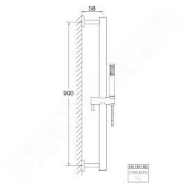Steinberg 100 - Set de pommeau de douche, barre et flexible, nickel brossé 100 1601 BN