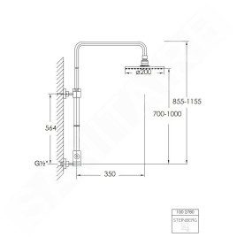 Steinberg 100 - Set de douche sans robinetterie, diamètre 200 mm, chrome 100 2780