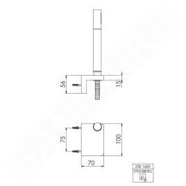 Steinberg 230 - Set de pommeau de douche, support et flexible, chrome 230 1650
