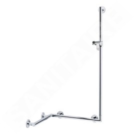 Keuco Plan Care - Barre de maintien avec barre de douche, 60x68 cm, d'angle, chromée 34908014411