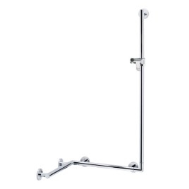 Keuco Plan Care - Barre de maintien avec barre de douche, 80x68 cm, d'angle, chromée 34908016411