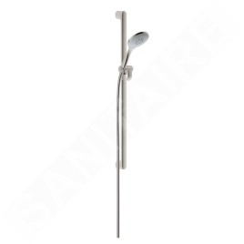 Keuco Edition 400 - Set de pommeau de douche, barre et flexible, 3 jets, nickel brossé 51587050000