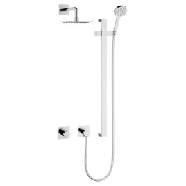 Keuco IXMO - Set de douche avec thermostat à encastrer, 25 x 25 cm, chrome 59605010002