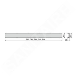 Alcadrain Grilles - Grille double face DOUBLE 650 mm, acier inoxydable DOUBLE-650M