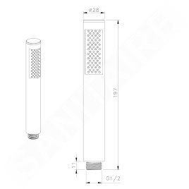 Sapho Douches - Pommeau de douche,1 jet, doré DO219