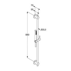 Kludi Nova Fonte - Set de douchette, barre de douche et flexible, blanc mat 2084053-15