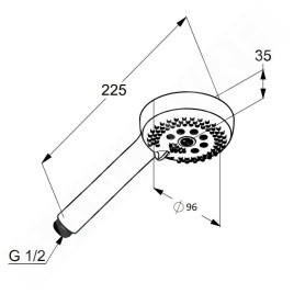 Kludi Logo - Pommeau de douche, 3 jets, chrome 6830005-00WR9
